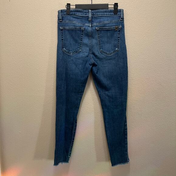 Joe's Skinny Jeans Distressed Blue Denim Cotton Stretch Hi-Rise Dark Wash Sz 28 - Picture 3 of 8